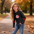 thumbnail image 4 of Amzcrzy T-Shirts Garçons et Filles Mode Vacances T-Shirts Graphiques Feuille d'Érable pour Tout-Petit Décontracté Confortable Manches Longues Col Rond T-Shirts en Coton pour Ado 5 Ans, 4 of 8