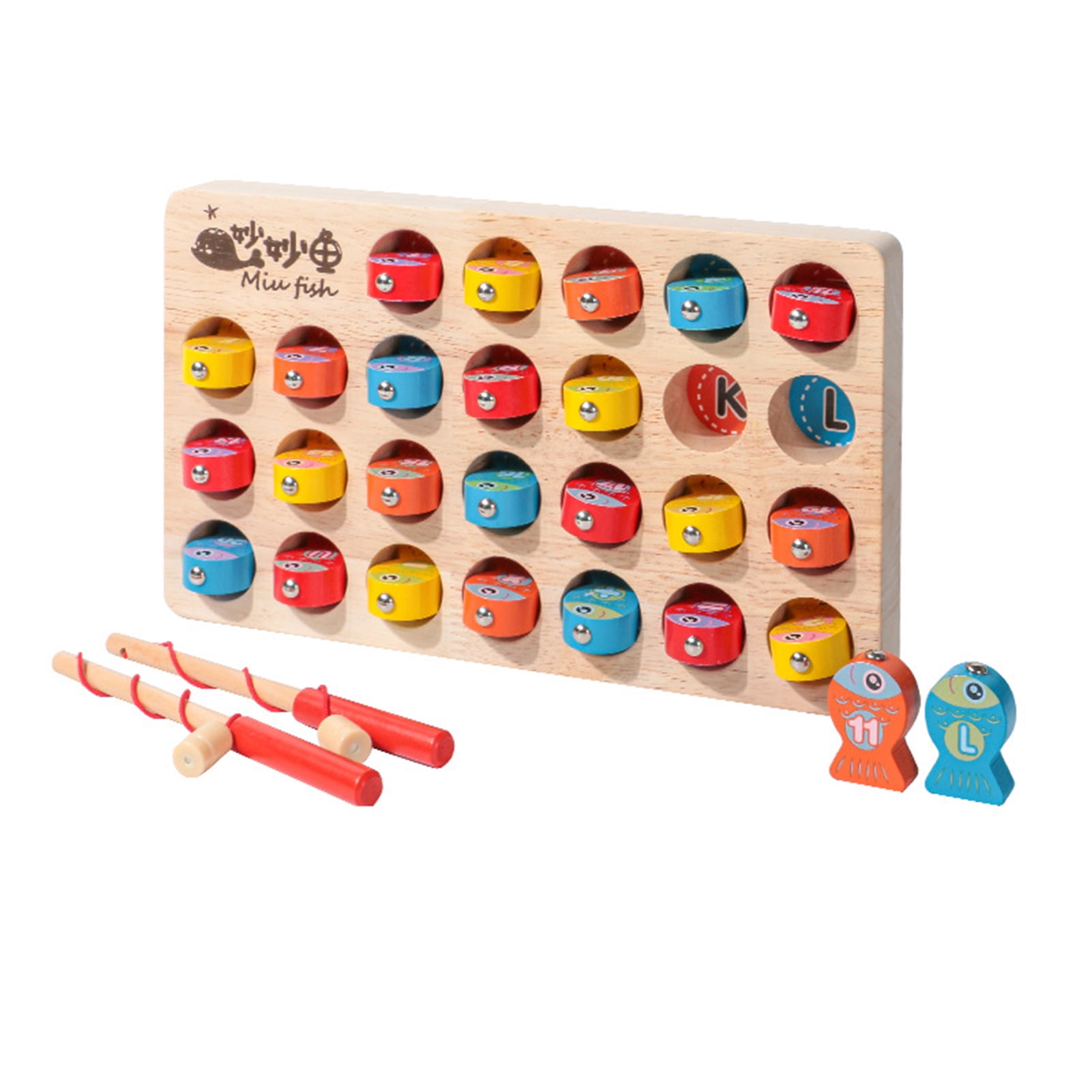 Dcenta Wooden Magnetic Fishing Game Montessori Number & Letter