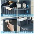 thumbnail image 4 of Fluted Lighted Makeup Vanity Table, Blue Dressing Desk with Charging Station for Living Room, 4 of 7