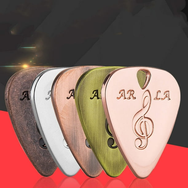 Púas de guitarra de aleación de zinc de alta gama, púas de metal, púas de acero inoxidable, púas de guitarra eléctrica, púas de bajo, metralla, Retro