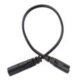 thumbnail image 2 of Iec 320 2-pin C7 Female To C8 Male Figure 8 Power Adapter Extension Cable 30cm, 2 of 5