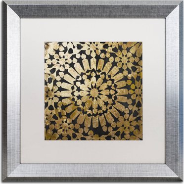 Trademark Fine Art "Moroccan Gold III" Canvas Art by Color Bakery, White Matte, Silver Frame