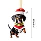 thumbnail image 3 of Adornos colgantes navideños, decoraciones navideñas, regalos navideños, 1 pieza de gorro navideño para perro salchicha, adorno para árbol de Navidad, colgante acrílico plano para decoración de regalo,, 3 of 6