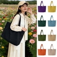 thumbnail image 6 of Alkepwun Handbags for Women Casual Solid-Color Minimalist Canvas Bag Large Capacity Versatile Retro Tote Bags for Daily Commutes Travel, 6 of 6