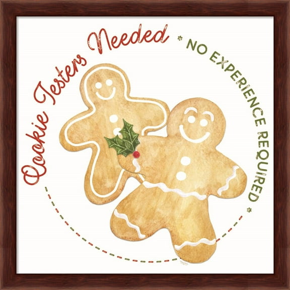 Great Art Now Home Cooked Christmas III-Cookie Testers by Tara Reed, Framed Wall Art, 13.25W x 13.25H
