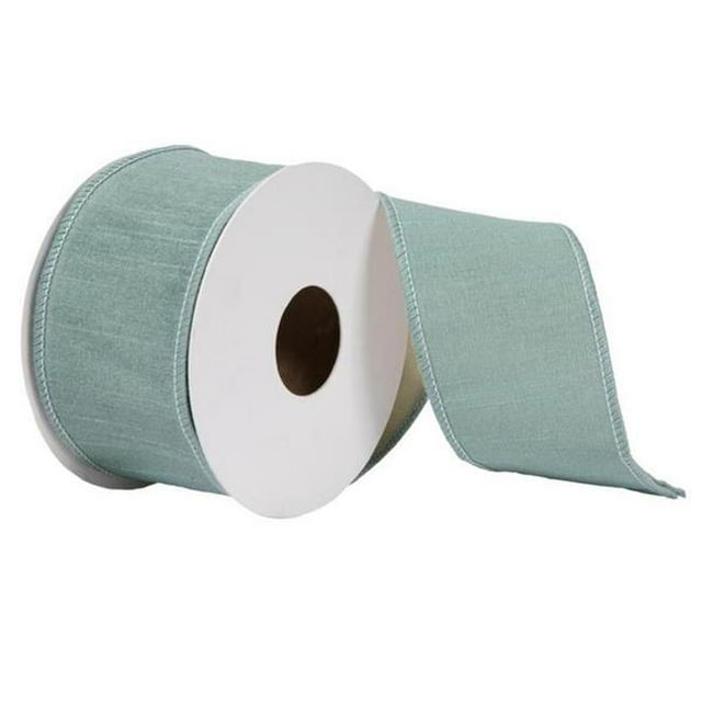Vickerman QR223713 2.5 in. x 10 Yard Aqua Dupion Double Fused Dupion Ribbon