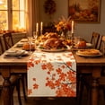thumbnail image 2 of Thanksgiving Maple Leaf Table Runner Fall Theme Pastoral Style Linen Table Runner for Home Party kitchen Table Decoration, 2 of 6