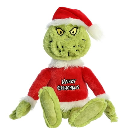 Aurora - Large Green Dr. Seuss - 16" Merry Grinchmas Grinch - Whimsical Stuffed Animal