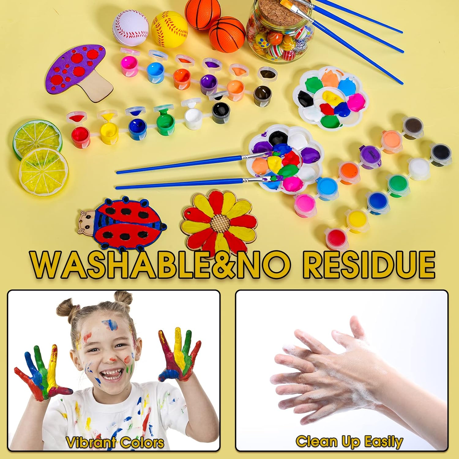 12 Pack 144Pcs Mini Acrylic Paint Set With Brushes For Kids Adults