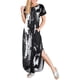thumbnail image 5 of Gibobby Vestido largo de verano para mujer Vestido de manga corta con estampado floral informal para mujer, con bolsillos sueltos, cómodo, elegante y a la mod(Negro,XL), 5 of 5