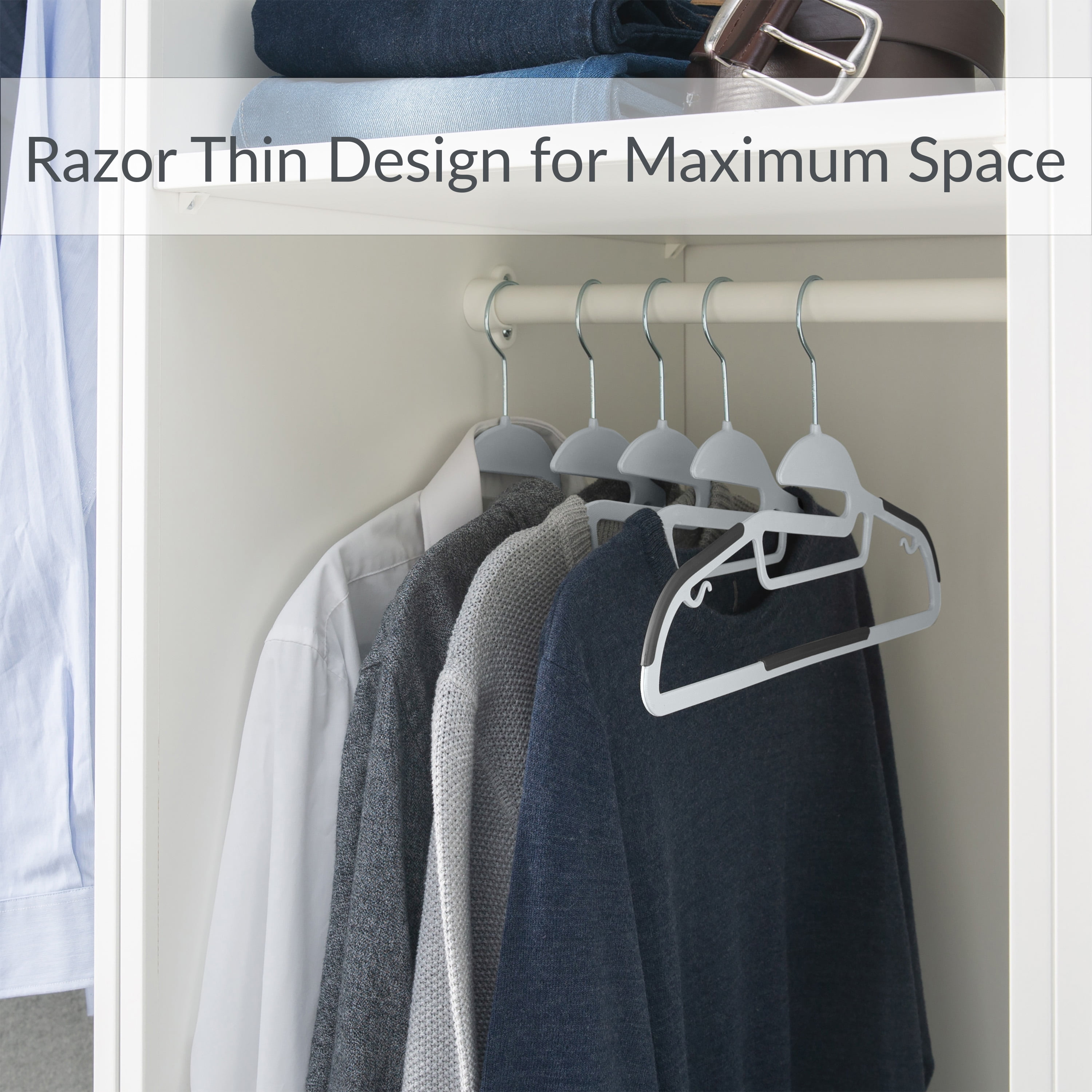Simplify 24 Pack Plastic Ultimate Shirt Hanger in White