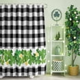 thumbnail image 2 of Shower Curtain, St. Patrick's Day Lucky Green Gold Coin Waterproof Shower Curtain Set with Hooks for Bathroom Showers,Stalls and Bathtubs,36x78In Black White Plaid, 2 of 9