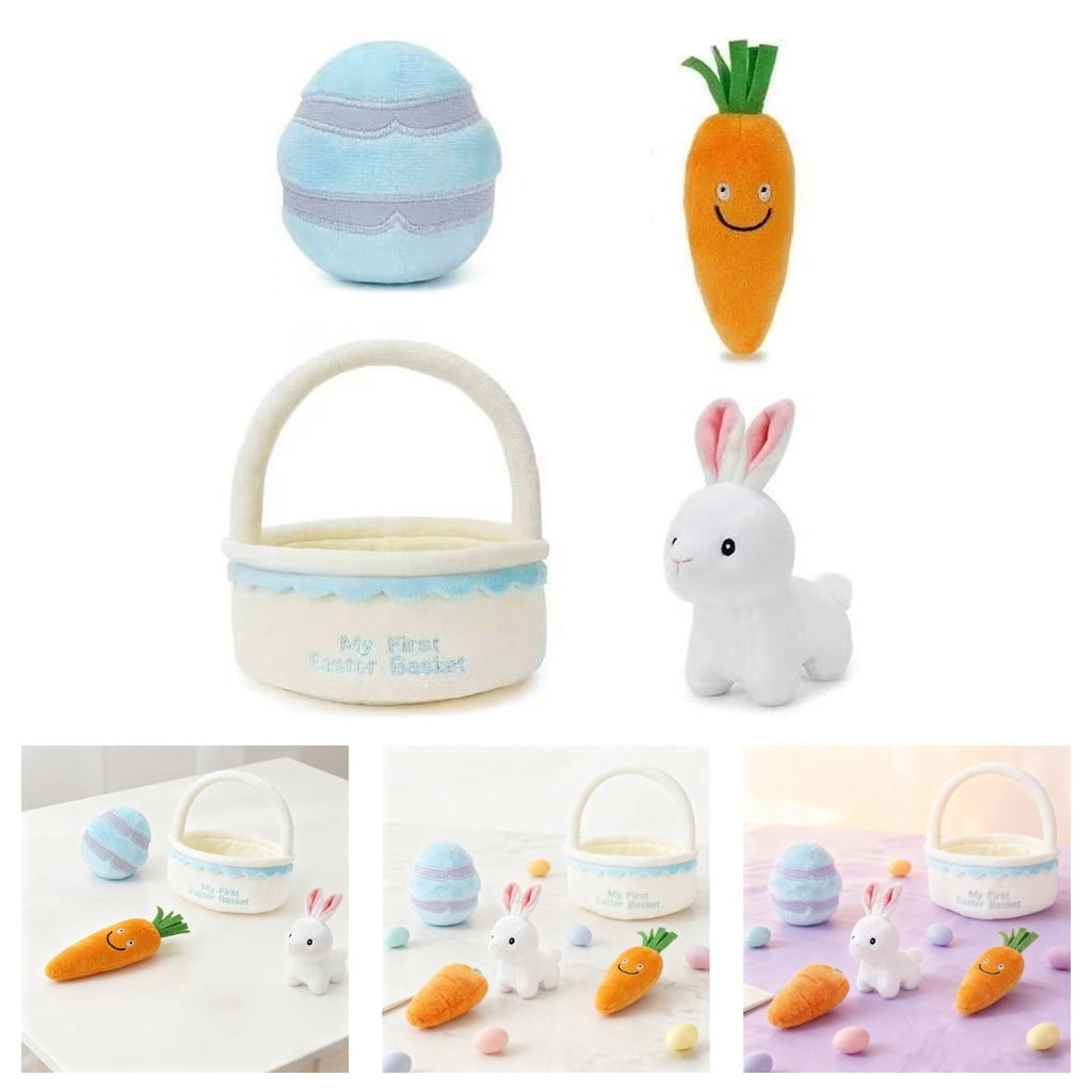 Zeiwohndc Easter Plush Toy Doll 4IN1 Stuffed Animals with Realistic Feature For Holiday