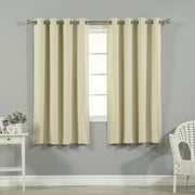 Quality Home Thermal Insulated Blackout Curtains - Stainless Steel Nickel Grommet Top (Set of 2 Panels)