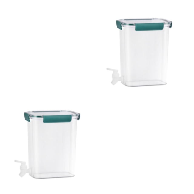 Botella de agua fría Cateissary Dispensador de bebidas Tanque de plástico 4.5L Verde 2Conjunto