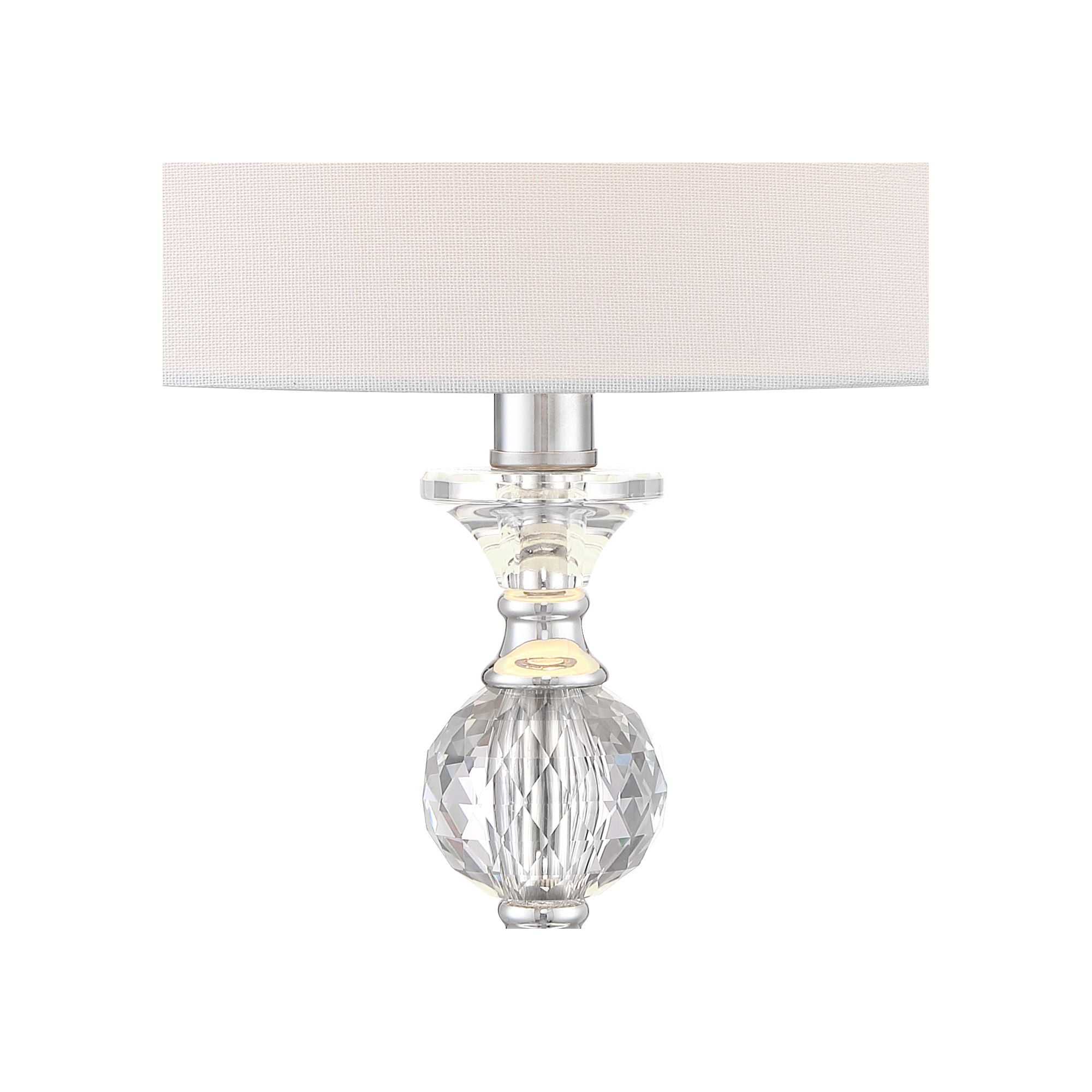 360 Lighting Solange 25" High Modern Glam Table Lamps Set of 2 Silver Finish Stacked Crystal White Shade Living Room Bedroom