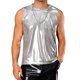 thumbnail image 1 of Camisetas sin mangas metálicas INSPIRE CHIC para hombres, camiseta holográfica, chaleco brillante para fiesta disco, plateado S, 1 of 4