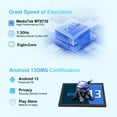 thumbnail image 3 of 10.1 Inch Tablets, Android Tablet 128GB ROM 512GB Expand, 1920*1080 IPS Screen 8-Core Processor 5MP+8MP Dual Camera WiFi Bluetooth, Black, 3 of 10