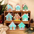 thumbnail image 6 of 8-Piece Christmas House Hanging Ornament Set, Cute Cabin Tree Decorations for Winter Holiday Family Decor., 6 of 6