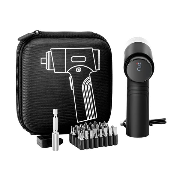 VEVOR Electric Screwdriver, 7 Torque Settings 0.5-5 N.m, 2500mAh Battery, Cordless Screwdriver Set with 32 PCS 1/4 in Bits, Digital Display, LED Light, Type-C Charging, for Furniture Electrical Repair