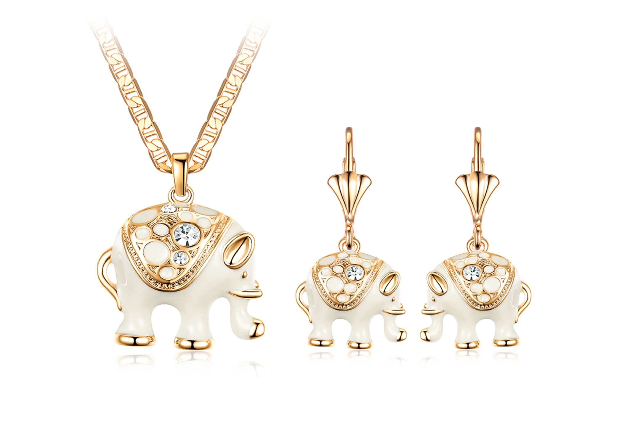 18K Gold Plated Lucky Elephant Set