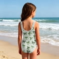 thumbnail image 5 of CCRFTGI Girls Swimsuits Size 7 Summer Cute Bowknot Print Quick Dry High Cut Print Vacation Swimwear Girls One Piece Swimsuits Bathing Suit for Beach Light Green 5-6 Years, 5 of 7