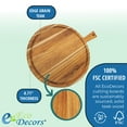 thumbnail image 3 of EcoDecors 18" x 14" Round FSC Teak Cutting Board with Handle  Juice Groove, 3 of 7