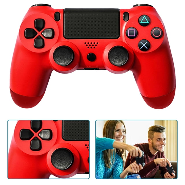 Likrtyny Controlador Inalámbrico 600mAh Panel Táctil Compatible Con para PS4 (rojo)