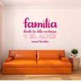 thumbnail image 2 of Spanish Wall Decals for Family Living Room - Familia donde la vida comienza y el amor nunca termina Family Quote Lettering in Spanish Home Wall Sticker - Size: 40 In x 28 In, 2 of 5