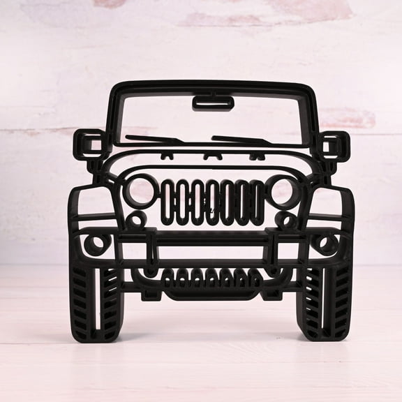 Jeep Wrangler Sculpture, Minimalist SUV Statue, Off-Road Adventure Décor
