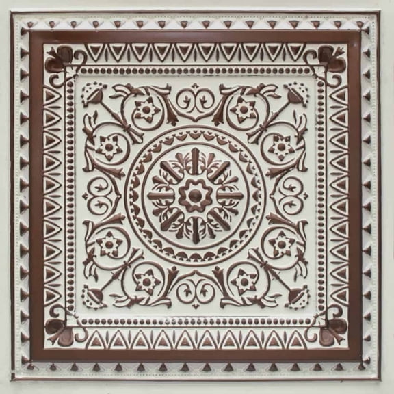 223 - La Scala 2 ft. x 2 ft. PVC Lay-in or Glue-up Ceiling Tile in Antique Mocha (100 sq.ft / Pack) - 25 Pieces