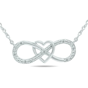 SZUL Women's Infinity Heart entwined Necklace in .925 Sterling Silver