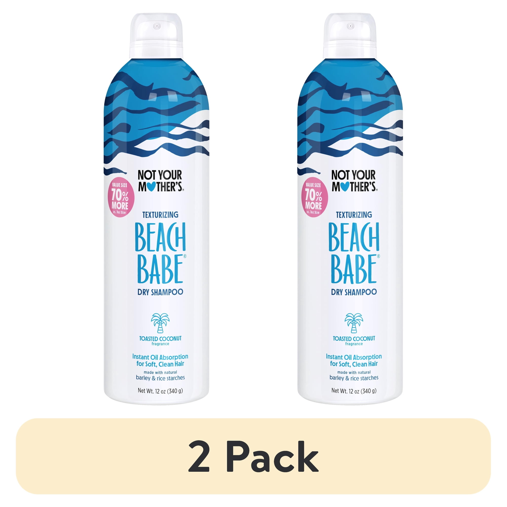 (2 pack) Not Your Mother's Beach Babe Jumbo Dry Shampoo for Oily Hair, 12 oz