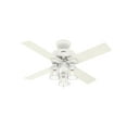 thumbnail image 3 of Hunter - Pelston Indoor Ceiling Fan With Light, 44-inch, Matte White, Casual-style, 3-speed WhisperWind Motor, 50330, for living rooms, bedrooms, home offices, kitchens, 3 of 12