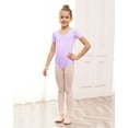 thumbnail image 3 of Stelle Ballet Leotards Bow Back Short Sleeve leotard for Girls/Toddlers/Kids Dancewear,Lavender,5T, 3 of 7