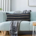 thumbnail image 6 of Ox Bay Daniel 14" x 36" Navy/Tan Striped Cotton Blend Adult Decorative Throw Pillow Cover, 6 of 10