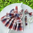 thumbnail image 4 of Cute Plaid Print Dog Harness Dress - with Bowknot - for Small Dogs - Indoor Outdoor Use - Various Sizes - Polyester, 4 of 5