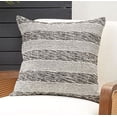 thumbnail image 4 of Fennco Styles Striped Design Cotton Decorative Throw Pillow Cover 20" W x 20" L - Black & White Textured Cushion Case for Home, Couch, Bedroom, Living Room and Office Décor, 4 of 4
