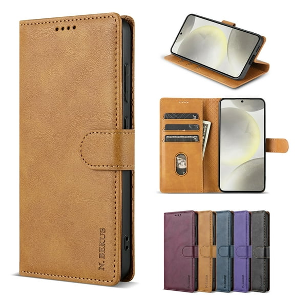 for Samsung Galaxy S20 FE Case Wallet,3 Card Slots Holder [RFID Blocking] Soft PU Leather Cover,Shockproof Protective Magnetic Flip Stand Solid Color Business Style Luxury Cases,Brown