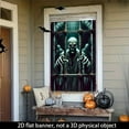 thumbnail image 4 of 1 PC, 2D Flat/ window banner, zombie design pattern in a cage, 31.5x 47.2 inches (80x120cm), fashionable 2D pattern, autumn gratitude for the dead Halloween window banner, home kitchen window outdoor, 4 of 5