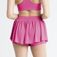 thumbnail image 2 of SWSMCLT Women's Active Skort Golf Tennis Skirt with Biker Fashion Elastic Waist Drawstring Shorts Active High Waist Running Workout Pleated Summer Flowy Rose Medium, 2 of 3