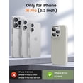 thumbnail image 2 of KOMI Designed for iPhone 16 Pro Case,Shockproof Liquid Silicone Protective Phone Case with Soft Anti-Scratch Microfiber Lining Ultra Slim Drop Protection Phone Cover 6.3 inch Stone, 2 of 5