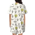 thumbnail image 4 of Womens Pajama Sets With Pocket, Light Bulb Pattern ider Lounge Sets Short Sleeve Sleepwear PJ Sets for Women, 4 of 6