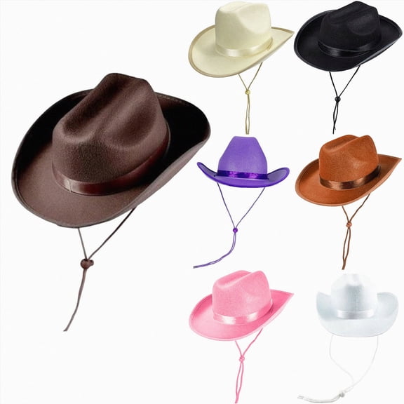 Nwiuh Kids Felt Fedora Hat Western Cowboy Cowgirl Hat with Buckle Belt 4-9T (Pink, 4-9 Years)