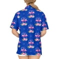 thumbnail image 4 of LA LEELA Women's Button Down Blouses Casual Summer Beach Party Short Sleeve Tropical Vacation Blouse Shirt TShirts Dress Shirts Blouses for Women L Flamingo Love, Blue, 4 of 6