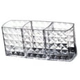 thumbnail image 2 of Organizador de escritorio con soporte de exhibición para brochas de maquillaje, caja de almacenamiento de cosméticos con patrón de diamante transparente de acrílico, 2 of 7