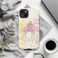 thumbnail image 6 of Cute Positive Vibes Phone Case, Hand Drawn Girl with Heart Crown and Inspirational Quotes, Whimsical Artistic Cover for iPhone 16 15 14 13 12 11 Pro Plus Mini, 6 of 6
