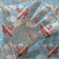 thumbnail image 3 of Airplane Tulle Curtains with Rod Pocket, Retro Biplanes with Pennants Throwing Present Boxes Announcement Celebration Art, Sheer Drape for Wedding Party 2 Panels, 7 Sizes, Multicolor, by Ambesonne, 3 of 3