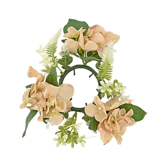 Fzaqwen Candle Rings, Wreaths, Candle Garland, Silk Flowers Candle Rings, Candle Holders, Rings, Candle Holders for Festival, Living Room Hydrangeas