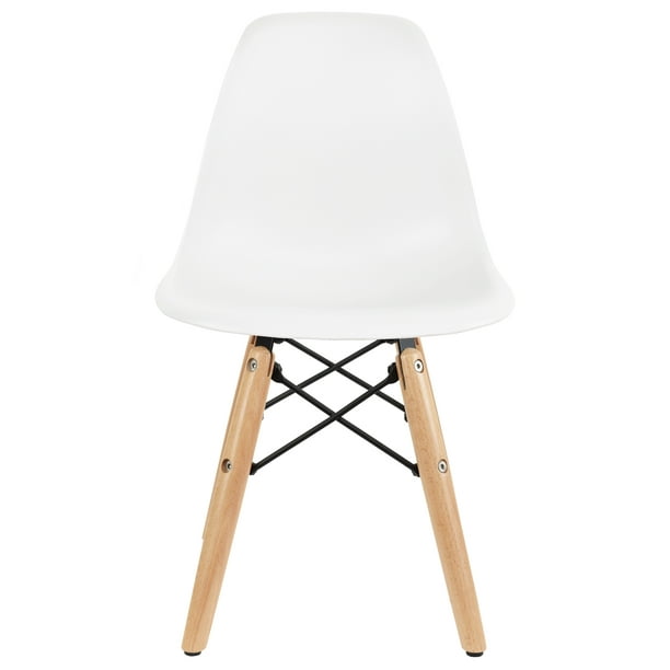 2xhome White Toddler Kids Size Plastic Side Chair Seat Natural Wood Wooden Legs Eiffel Childrens Room No Arm Arms Armless Molded Dowel Leg Com Toddler Kids Size Plastic Side Chair, Wooden Toddler Chairs With Arms